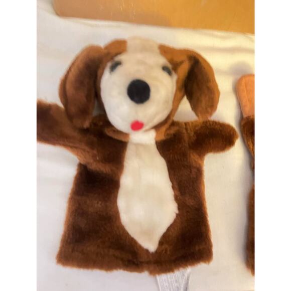 2 Hand Puppet Mighty Star Plush Stuffed MONKEY & DOG - Picture 3 of 3